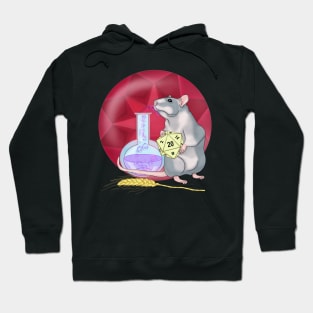 Rat with a magic potion and red crystal. D20 Hoodie